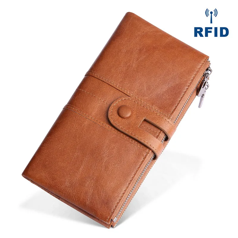 

Women Genuine Leather Wallets Fashion Long Leather Top Quality Card Holder Classic Female Purse Zipper Brand Wallet For Women