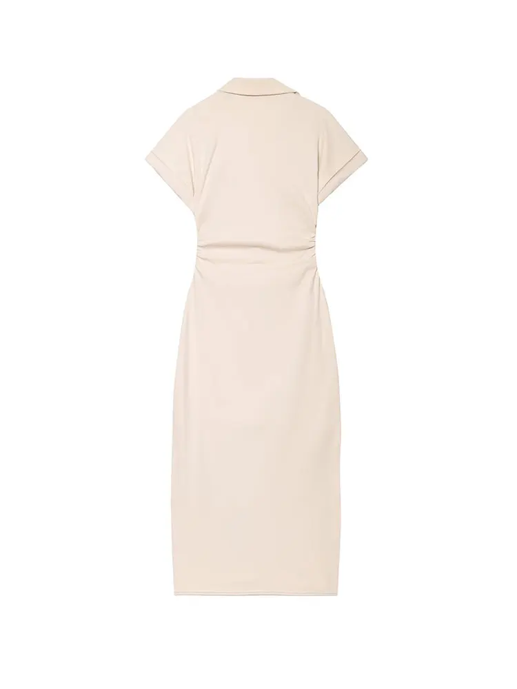 2023 Denim Langes Kleid Frauen Bodycon Midi Kleid Frau Sommer Geraffte Button Up Casual Frauen Kleider