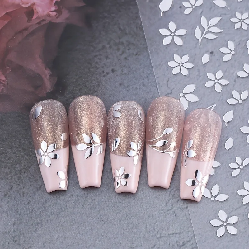 5/6PCS 봄과 여름 꽃무늬 네일 스티커, DIY 네일 장식, 선물, 파티 및 웨딩 메이크업 스타일링에 쉽게 적용할 수 있습니다.