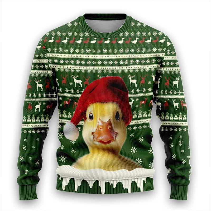 مضحك حمار بطة الجرافيك بلوزات Harajuku موضة المرأة القبيح عيد الميلاد سترة لطيف أرنب الماعز البلوفرات طفل رياضية