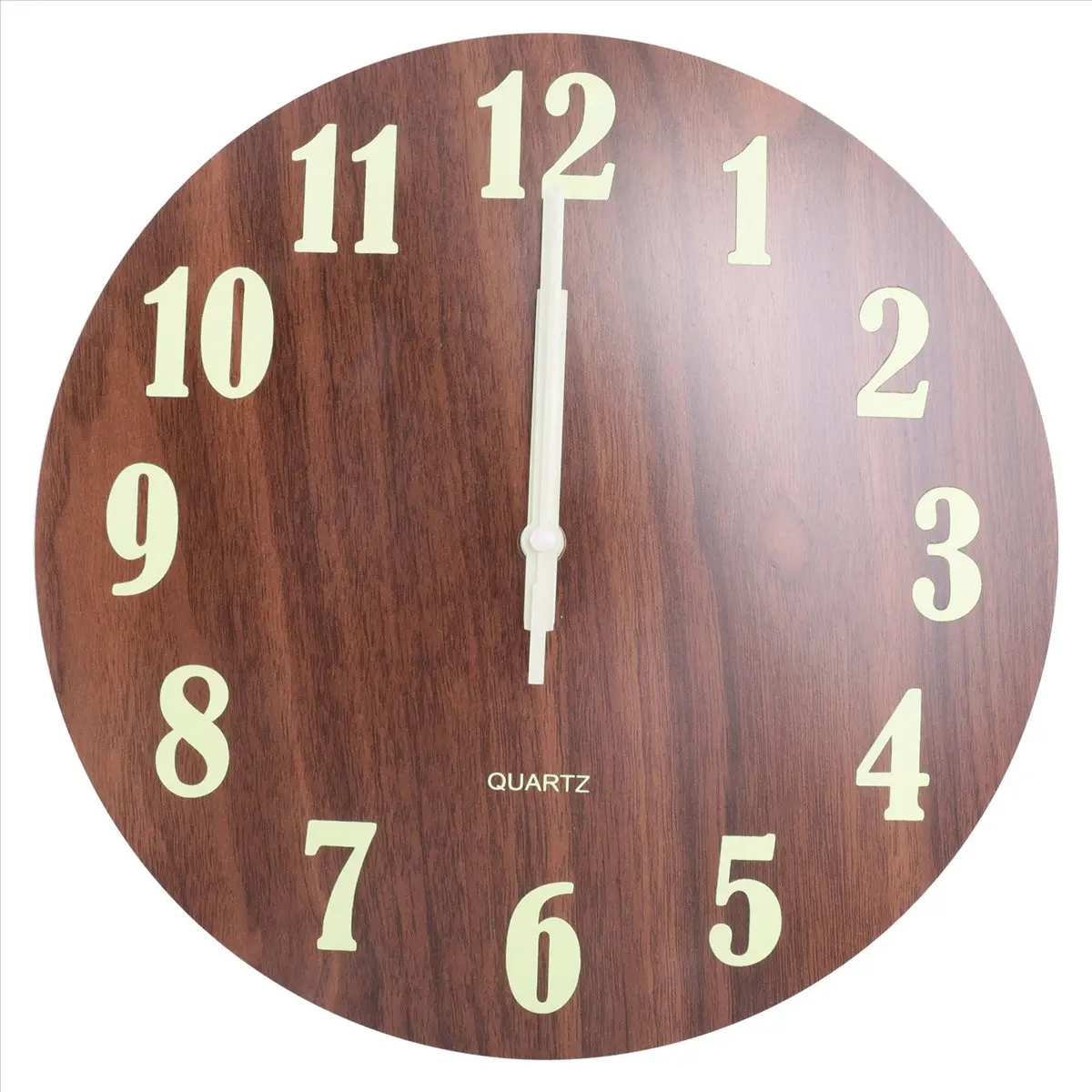 ABNQ  Wall Clock,12 Inch Wooden Silent Non-Ticking Kitchen Wall Clocks for Indoor/Outdoor Living Room