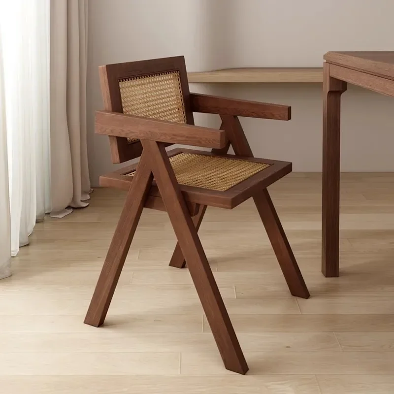 

Sedentary and comfortable rattan back chair Home bed and breakfast Balcony Simple desk and chair