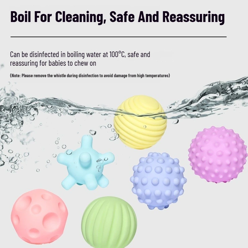 6 pçs/set crianças quebra-cabeça massagem toque borracha macia mão aperto bola, treinamento de aperto sensorial brinquedos do bebê treinamento precoce do bebê