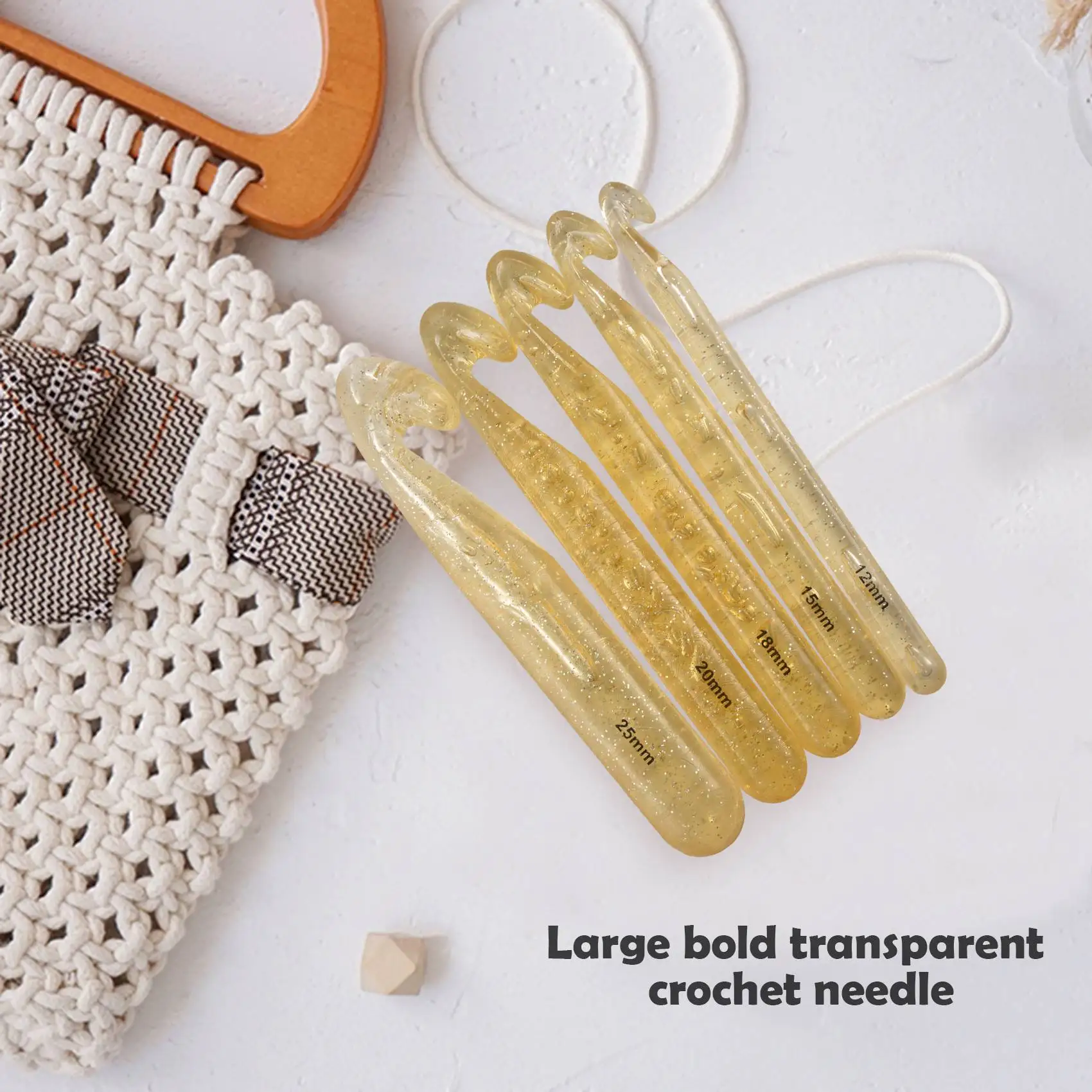 

AT84-5 шт. 12 мм/15 мм/18 мм/20 мм/25 мм огромные крючки набор пластиковых спиц для вязания DIY пряжа швейный ремесло инструмент для вязания