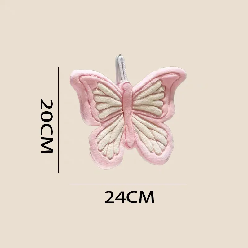 Cute butterfly handkerchief, super absorbent coral fleece hand towel, bathroom kitchen decoration, home cleaning cloth - view 2