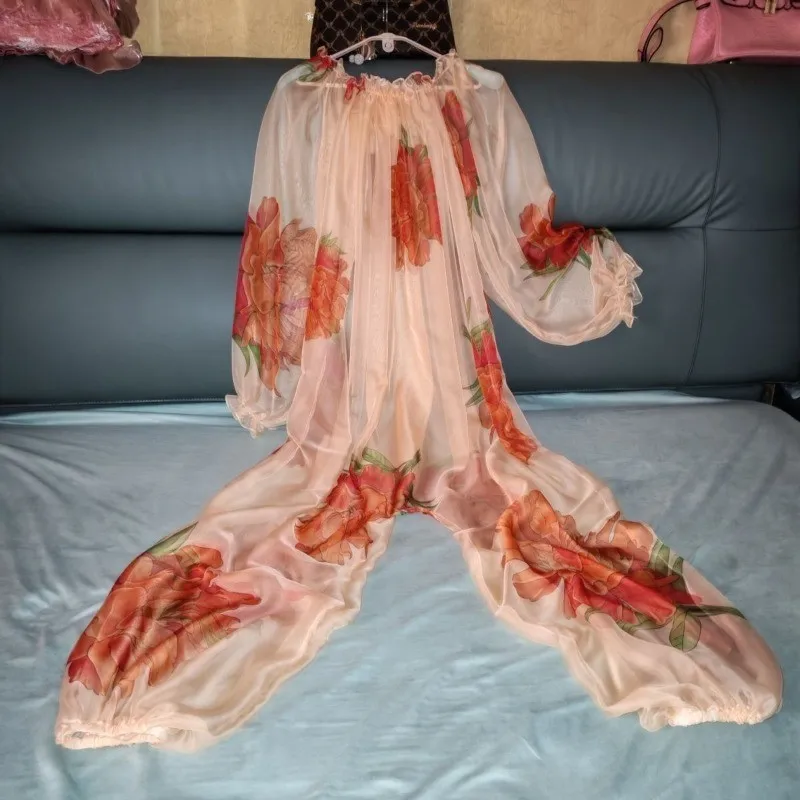New Ultra-thin Soft Smooth Loose Homewear Sexy See-through Pajama Pants Unisex Jumpsuit Nightclub Bar Club Party Costume
