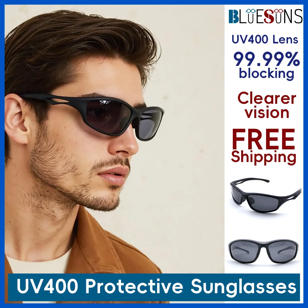 UV400 Technological Riding Sunglasses Gray Lenses Outdoor Travel Cycling Eye Protection Glasses