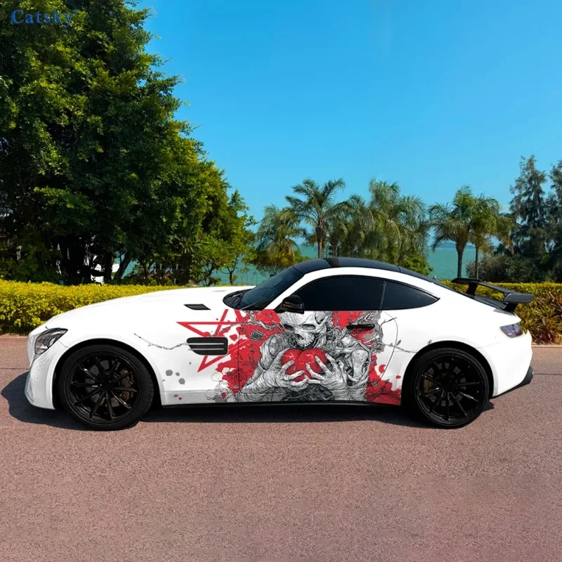 

CATSKY.2pcs.Cool Car Wrap Sticker of Cool Cyberpunk Zombie Heart Suitable for Any Car Model (Decorative & Scratch-Resistant, Fad