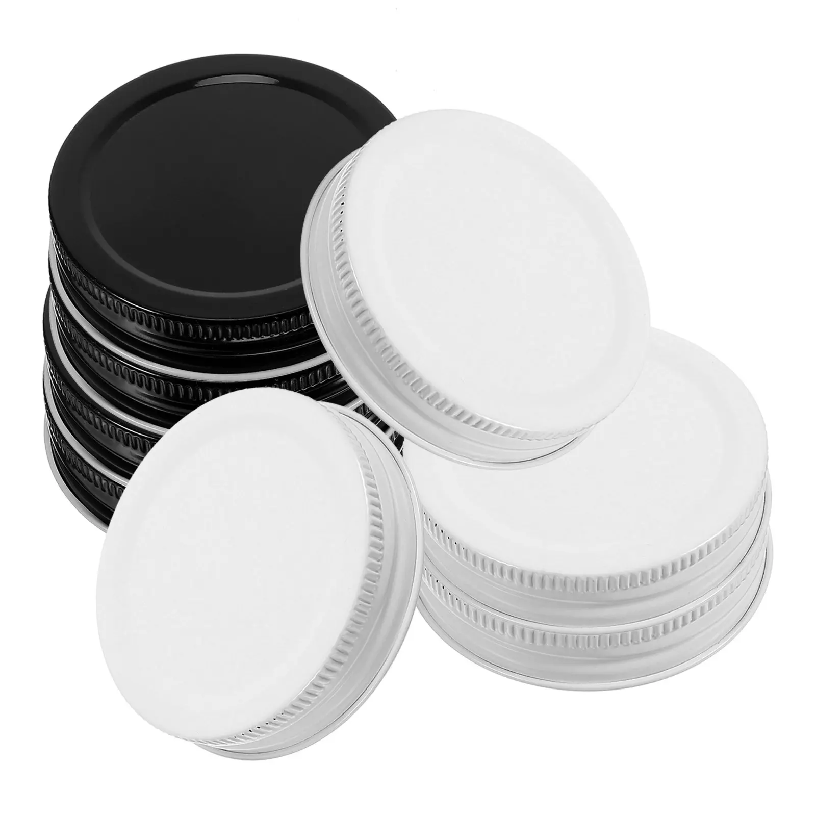 8Pcs Heavy Duty Iron Jar Lids Threaded Reusable Sealing Canning Lids for Wide Mouth Jars Jam Storage Travel Safety