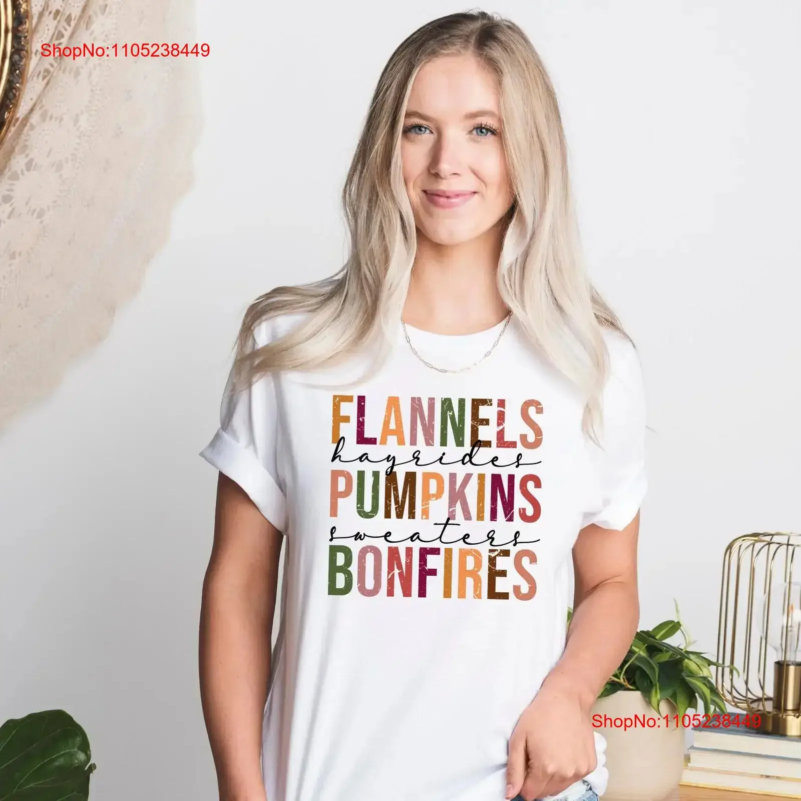 Flannels Pumpkins Hayrides S'mores and Bonfires Cute Fall T Shirt for Autum Pumpkin Spice Thanksgiving vintage Washed Stretched
