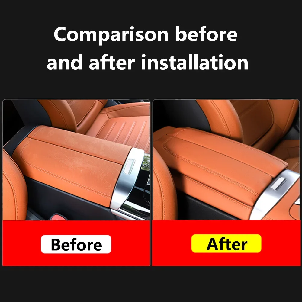 Center Console Cover For Mercedes Benz GLC X254 2023+GLC300 300e 43 AMG Heightening Pad Armrest Cover Leather Cushion Protector