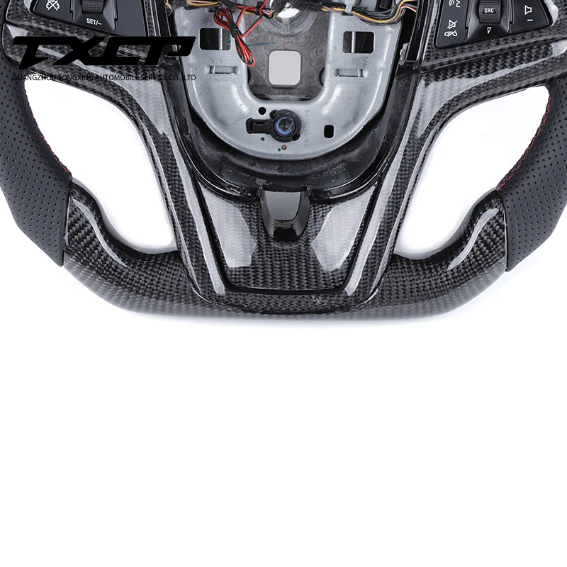 مناسب مخصص لسيارة شيفروليه كامارو كورفيت 2012-2015 عجلة القيادة الذكية المصنوعة من ألياف الكربون LED