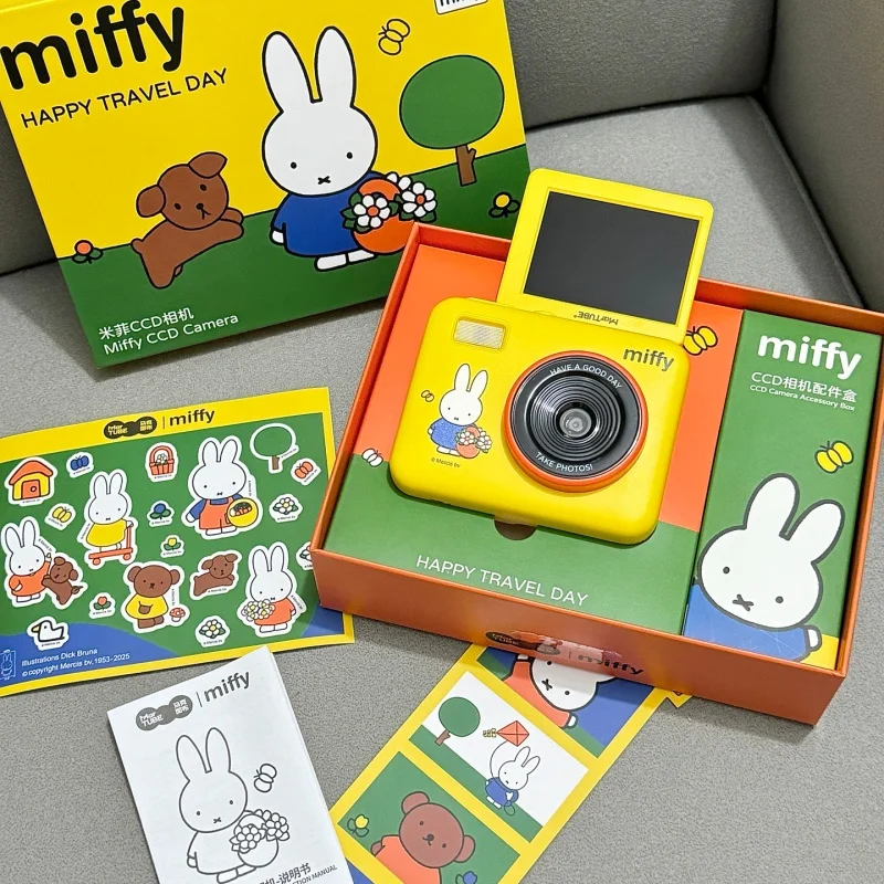 Genuine Miffy Ccd Digital Camera Cute Portable Built In Fill Light 180 Flip Screen 10 Filters For Travel Holiday Gift For Women