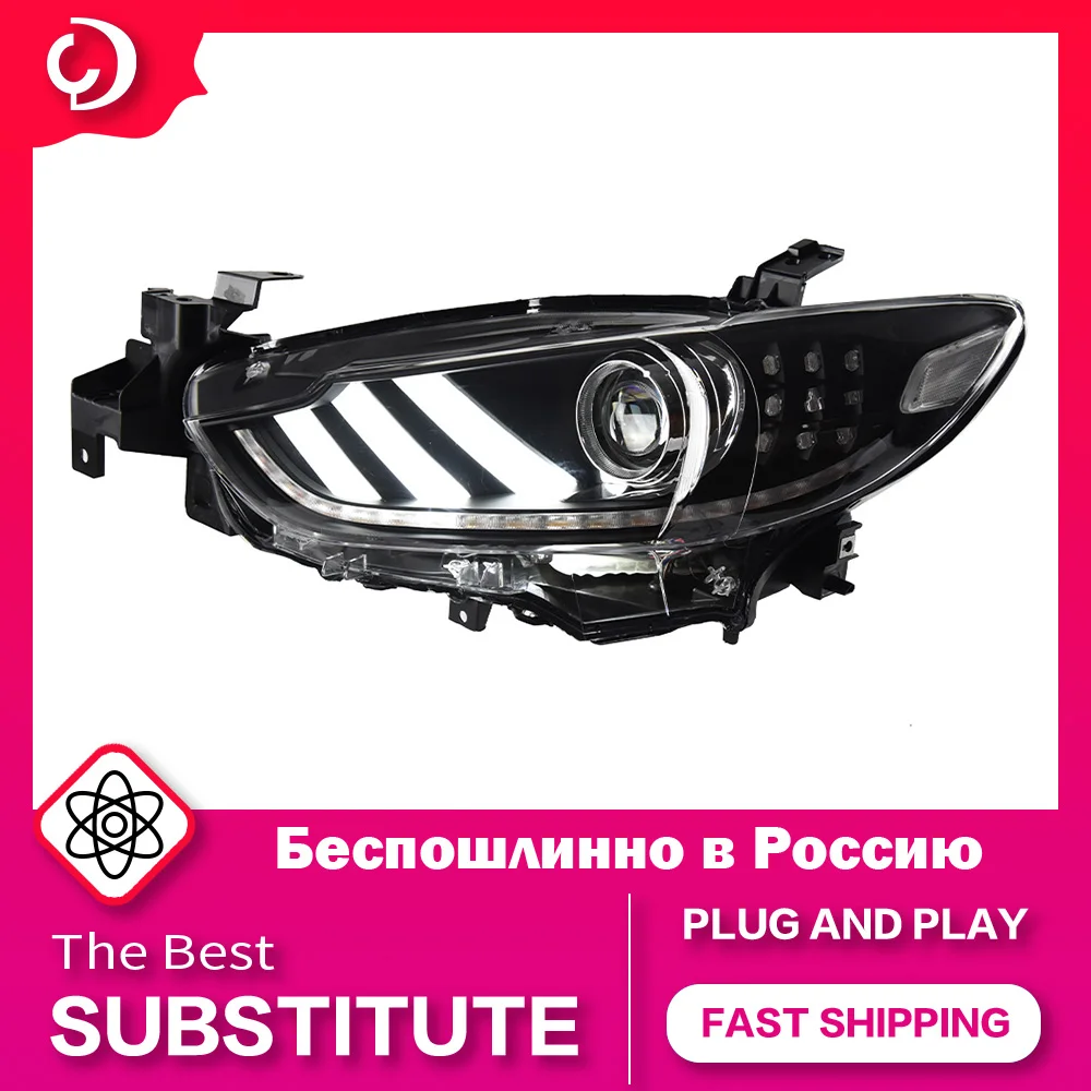 AKD Car Styling Headlights for Mazda 6 Mazda6 Atenza 2013-2016 LED Headlight DRL Head Lamp Led Projector Automotive Accessories