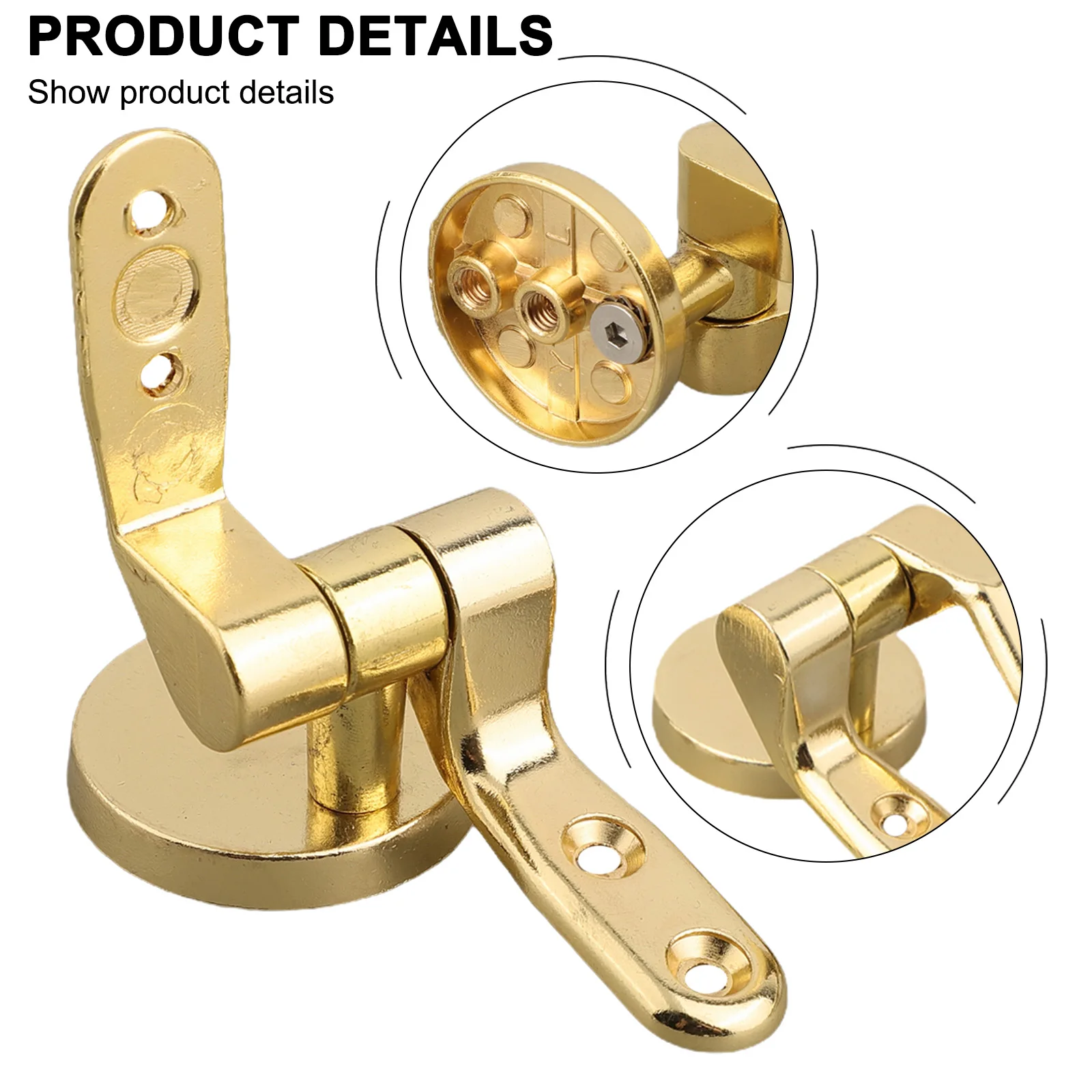 1set Toilet Seat Hinges Zinc Alloy Toilet Cover Mounting Connector Toilet Lid Hinge Fittings Replacement Bathroom Accessories