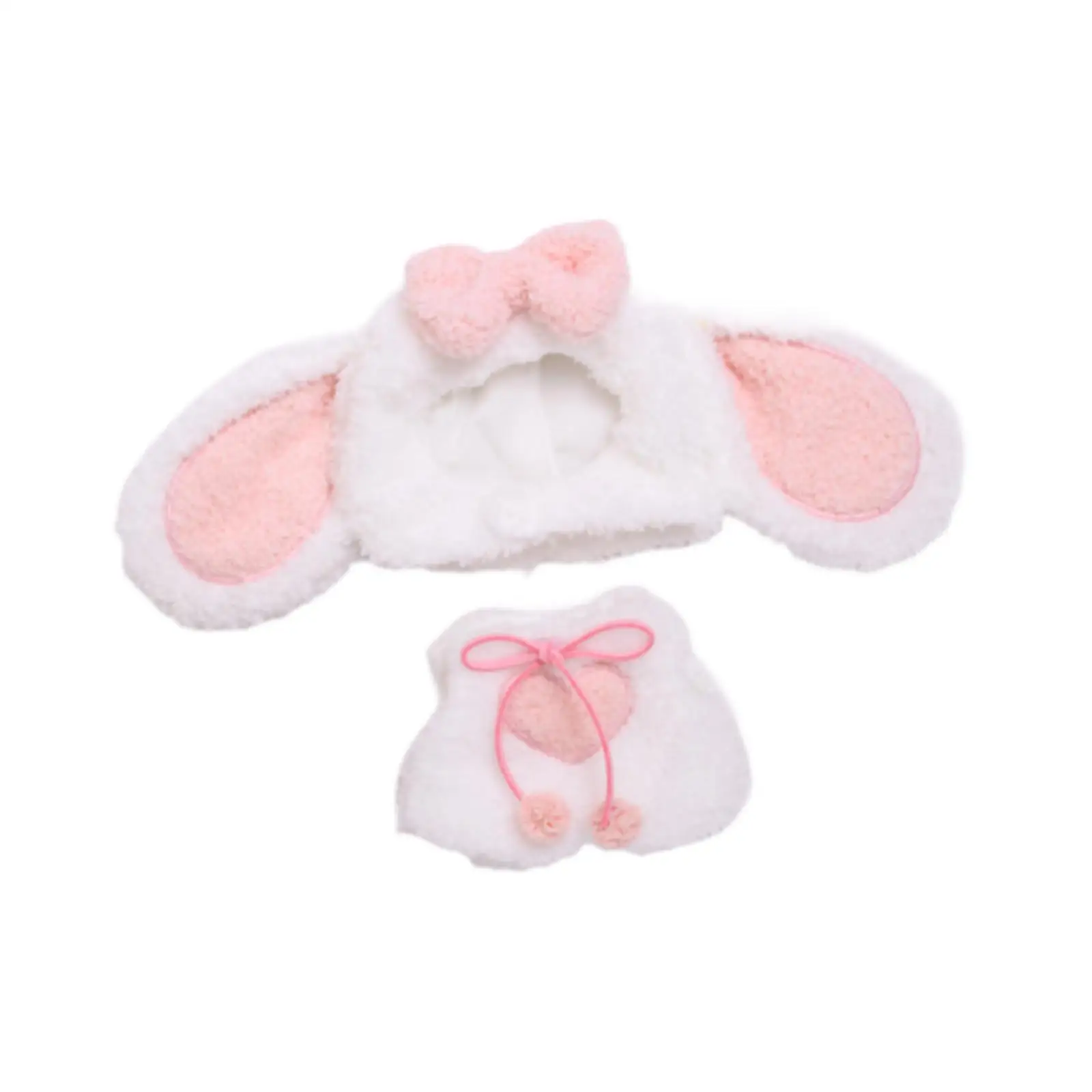 

2 Pieces Fashion Dolls Bunny Jumpsuit and Hat Handmade Clothing for 15-17cm Dolls Dress up Girl Dolls Boy Dolls New Year Gifts