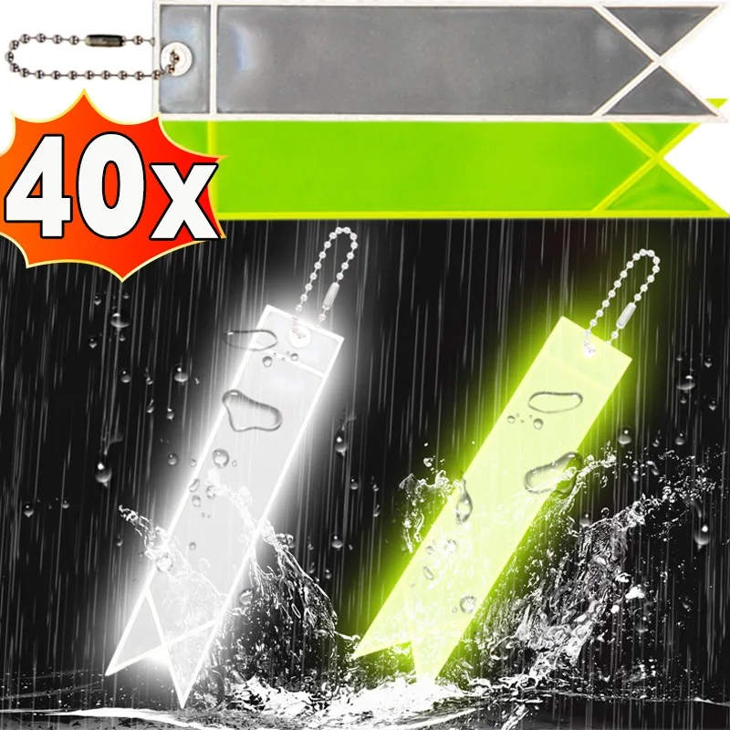 Reflective Keychain Reflector with Chains PVC Reflective Reflector Pendants for School Bag Cycling Backpack Night Riding Warning