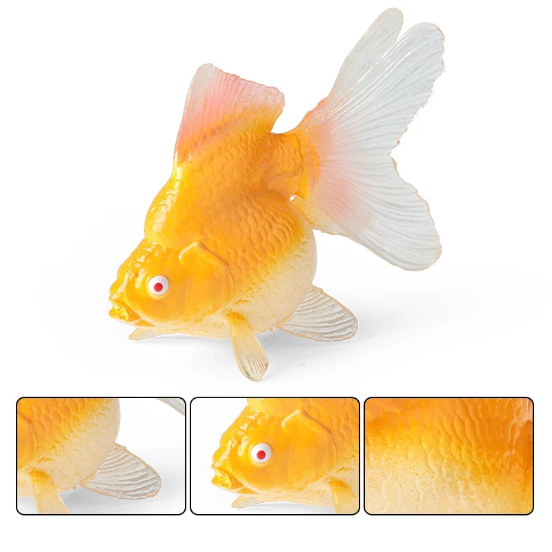 Oenux Ocean Animals Goldfish Piranha Weever Flounder Sea Life Model Action Figures PVC Miniature Decoration Education Kid Toy