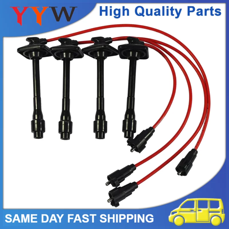

Factory Low Price Auto Parts 4 Pcs Lgnition Spark Plug Wires Set For 1997-2001 Toyota Camry Solara Rav4 2.2l