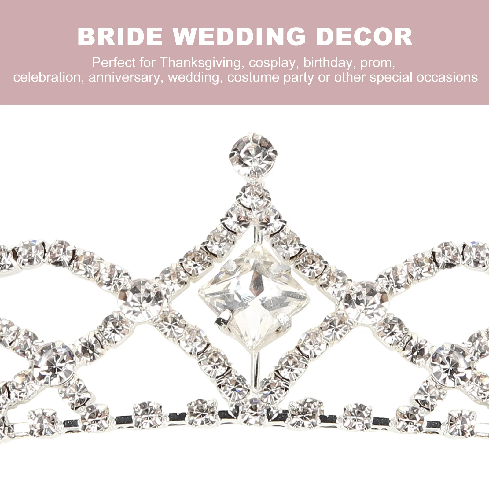 

Women Wedding Bride Crown Alloy Rhinestone Bridal Tiara Hair Jewelry Lightweight Elegant Party Hair Accessories