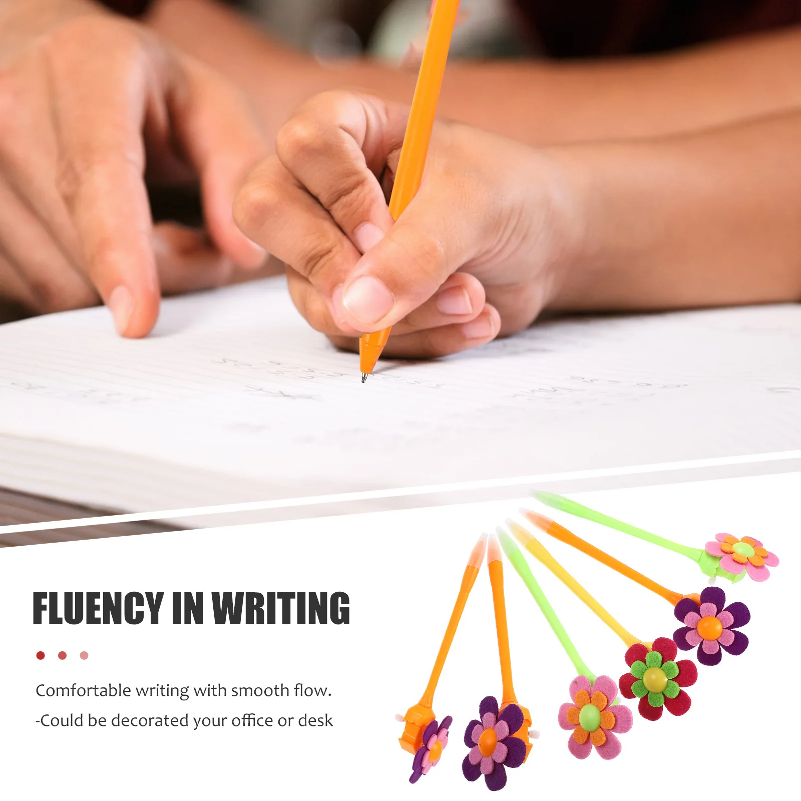 

6pcs 0.7Mm Windmill Pens Flower Design Decorative Pens For Students Office Use Birthday Gift Pen With Flower Design