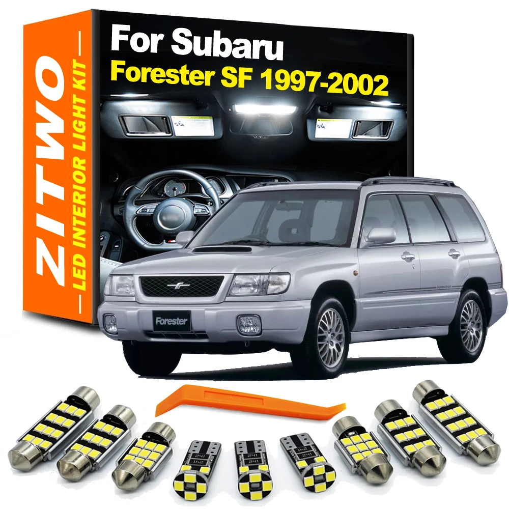 ZITWO 8Pcs LED Interior Dome Reading Map Trunk Light Plate Lamp Kit For Subaru Forester SF 1997 1998 1999 2000 2001 2002