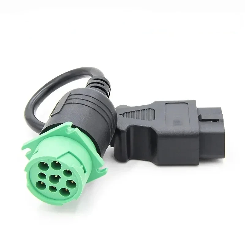 NEWBest Truck Line for Cummins 9pin To OBD 16pin Connect Wire Heavy Duty J1939 9pin 6PIN To 16PIN for Cummins etc OBD2 Connector