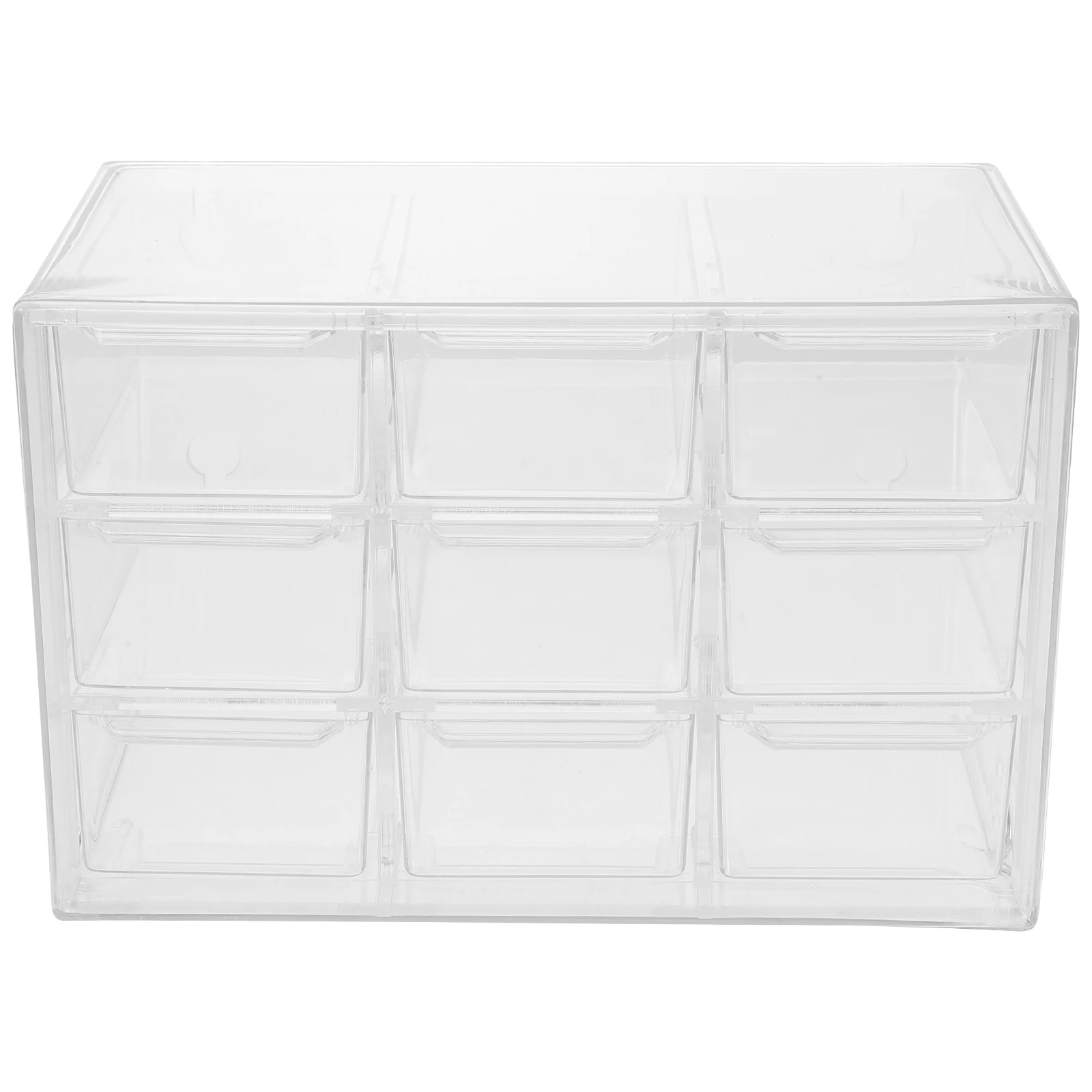 

Dustproof Storage Box 9 Grids Drawer Style Desktop Organizer Clear Acrylic Jewelry Case Tabletop Makeup Stationery Container