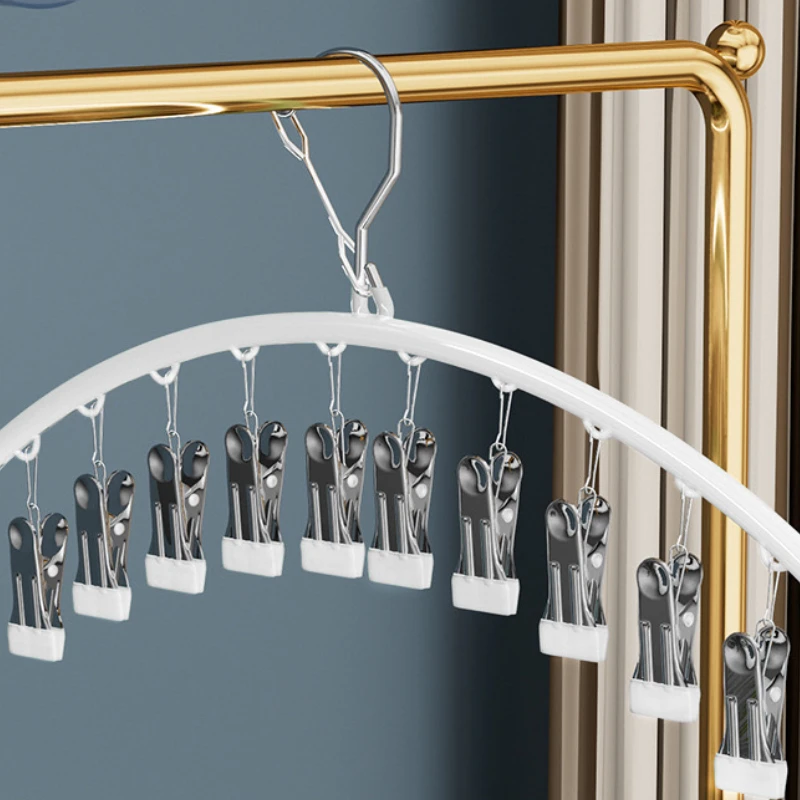 قطعة واحدة، رف تجفيف للشرفة من الفولاذ المقاوم للصدأ، رف تجفيف الملابس الداخلية المقاوم للرياح ومضاد للانزلاق، رفوف حاملات التخزين