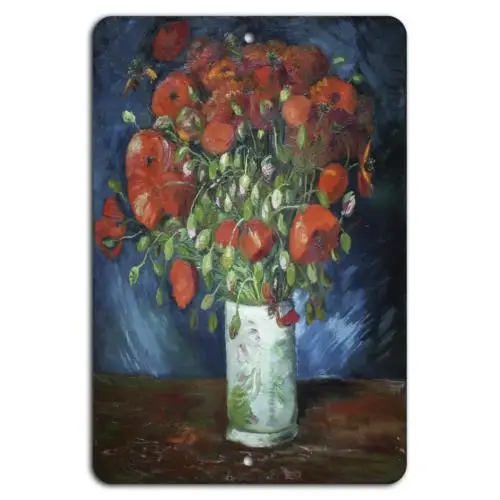 Vibrant Poppies: Timeless Beauty on Metal-Aluminum-tin sign