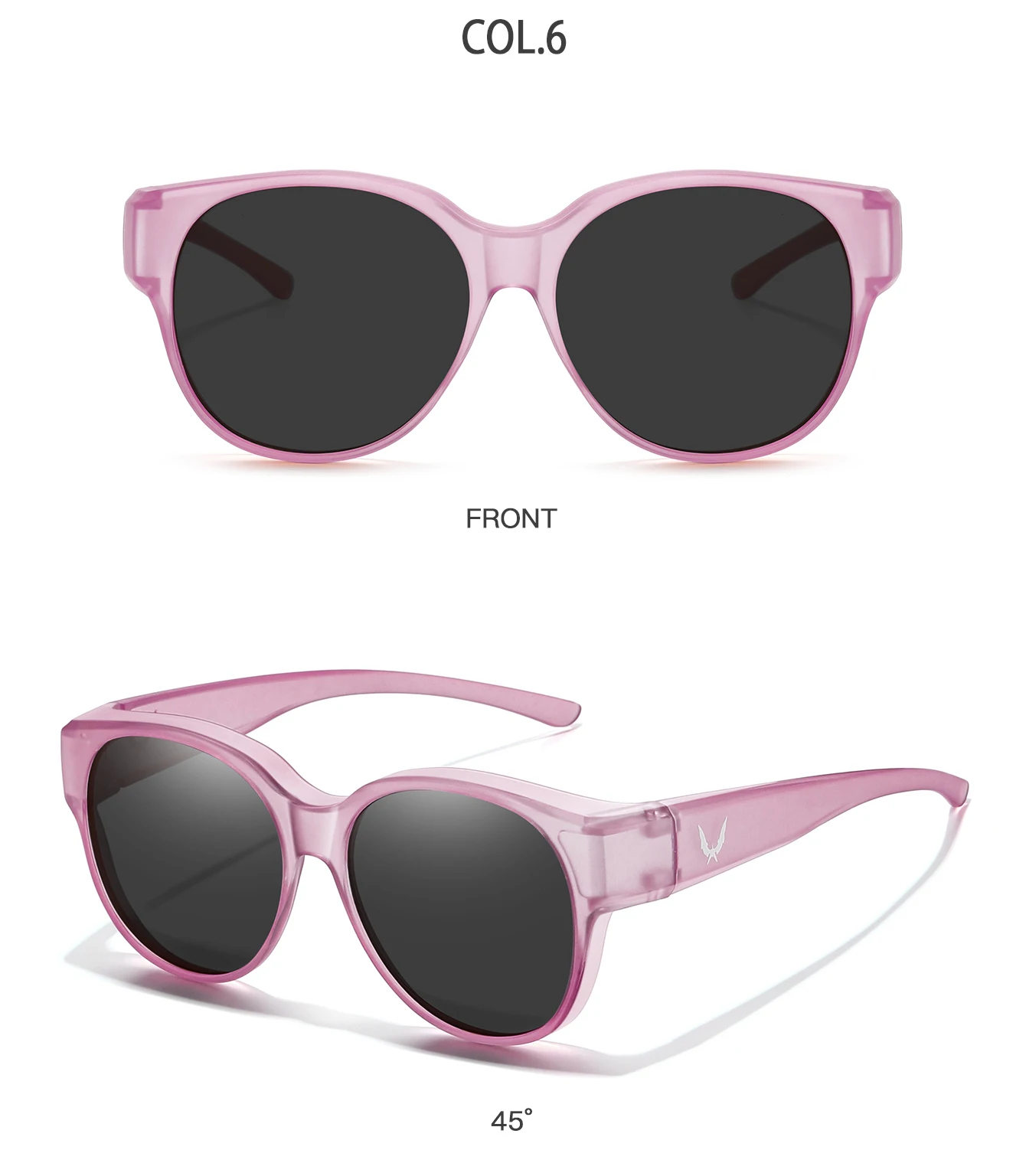 Überbrille mit Box-Cover für Myopie-Brillen, Unisex, runde Sonnenbrille mit UV-Schutz, für Outdoor-Sportarten, Angeln, Wandern, Radfahren – Detail 10