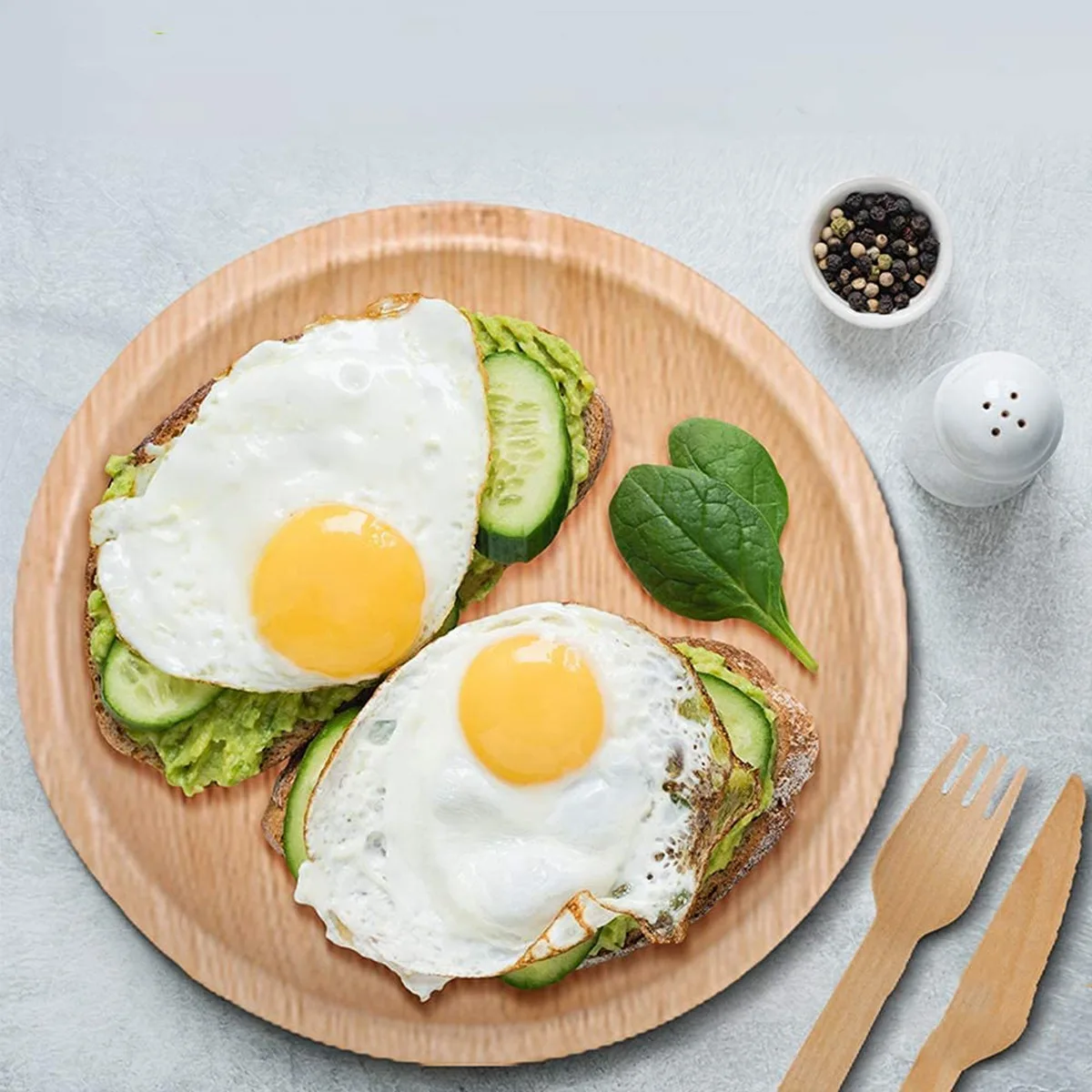 

A99U Compostable, Biodegradable, Disposable Palm Leaf Plates Sturdy, Microwave & Oven Safe (20, 8 inch Round Plates)
