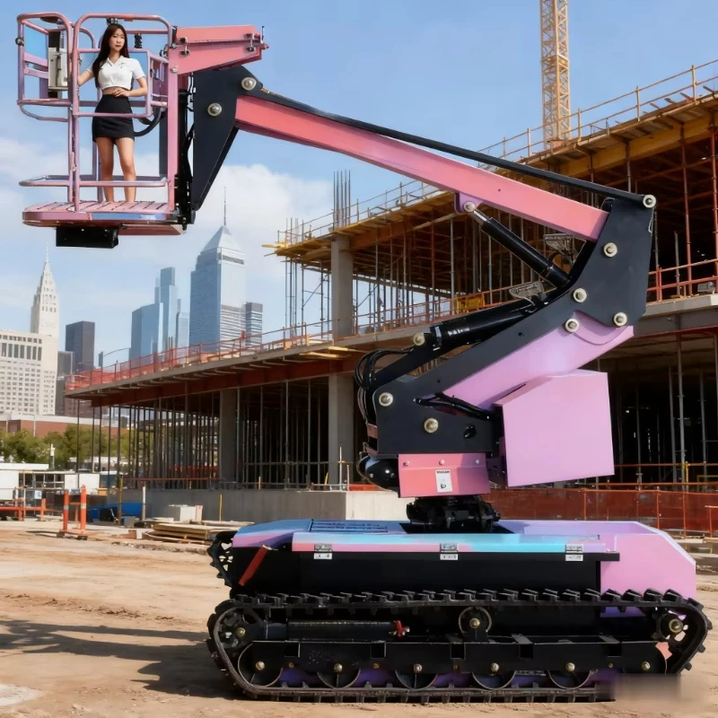 21M 24M 27M Working Height Spider Aerial Work Platform Motor Drive Double-Layer Telescopic Boom Aerial Work Platform