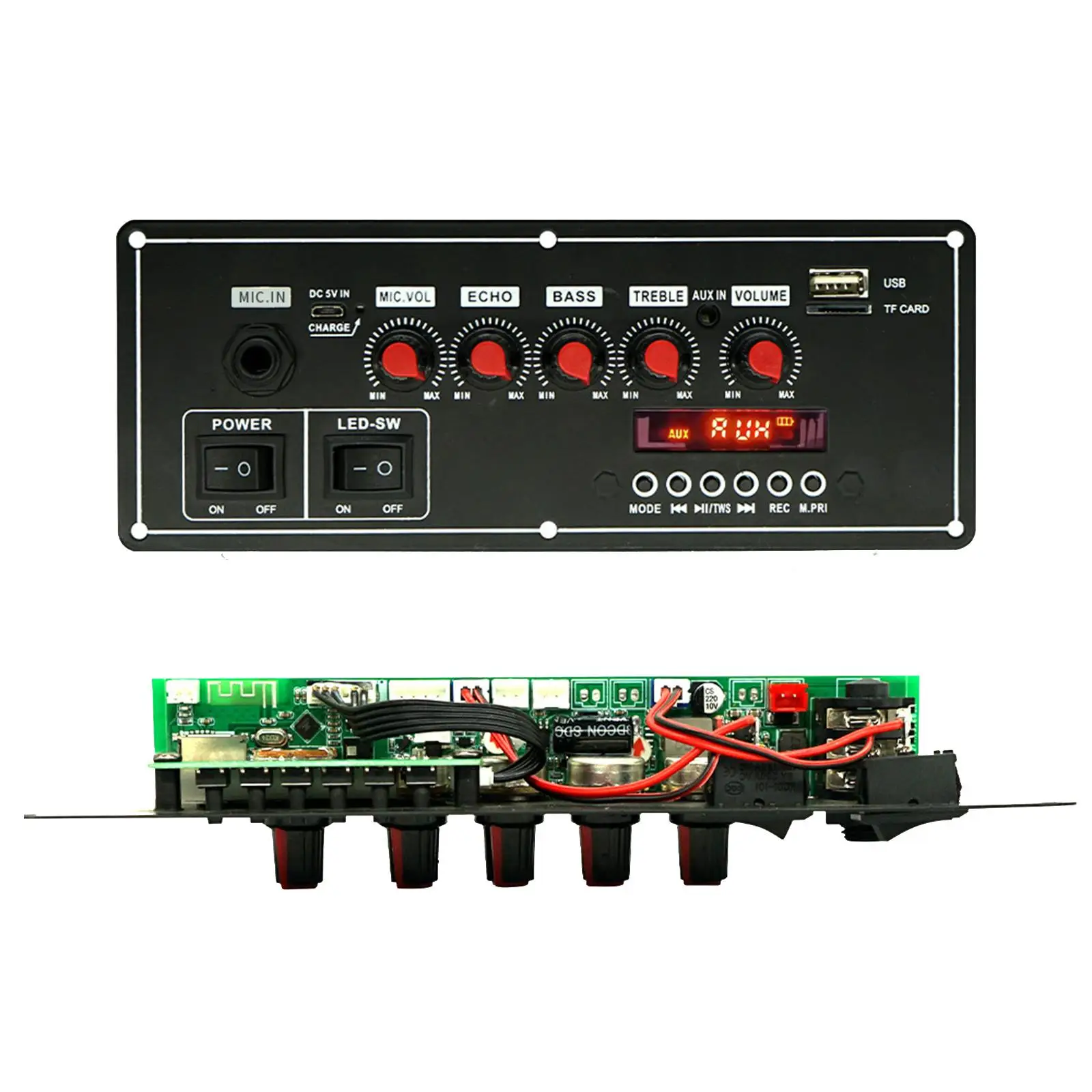 MP3 Audio Decoder Board with Recording Function FM Audio Module 7.4V Durable 2x20W Dual Decoding Stereo Audio Receiver Module