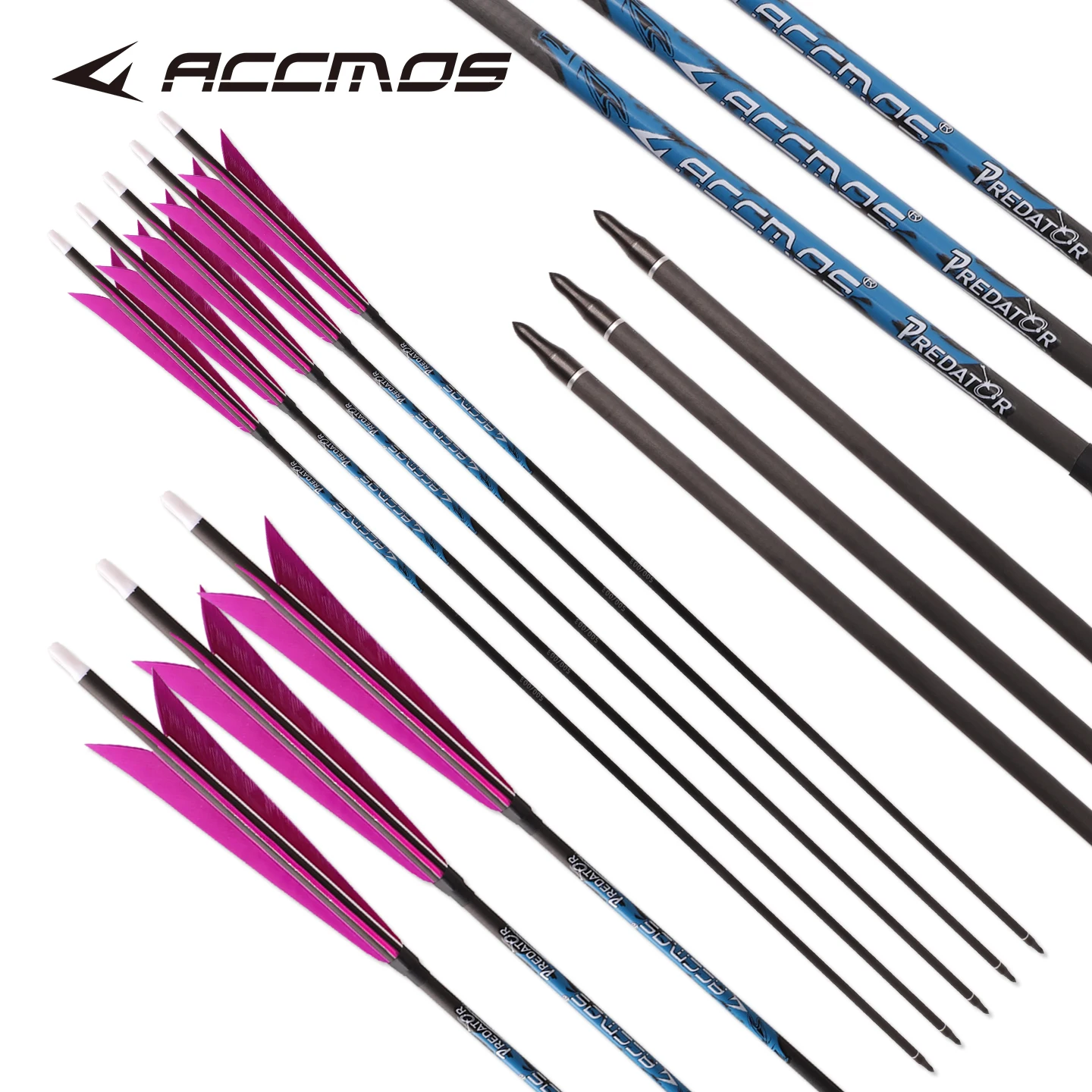 أسهم كربون نقي من ريش تركيا الحاد منتهية العمود الفقري 200/250/300/350/400/500/600/700/800، ID6.2mm، صيد الرماية الميدانية