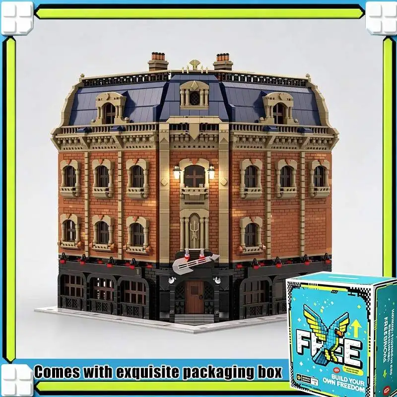 13340PCS Classic European Street Bar Pub Modular Building Blocks Model Custom Puzzle Architecture DIY Display Decor BirthdayGift