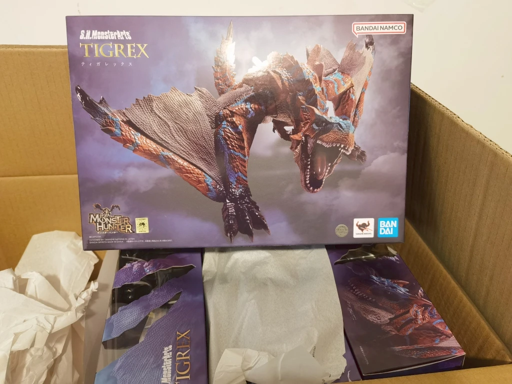 In Stock Bandai SHM TIGREX Monster Hunter:World Iceborne RISE S.H.MonsterArts Action Figure Anime Model Toys Hobby