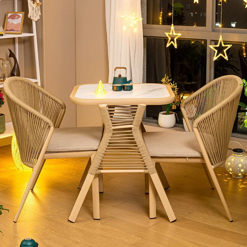 Tea table rattan chair three-piece leisure tea  chair combination rattan reading  balcony one  and tw
