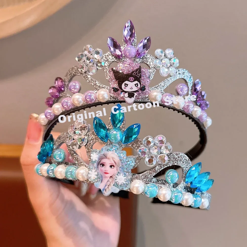 Hellokitty-子供向けの漫画の王冠,Sanrio kuromi,ヘッドギア,氷と雪,エルザ,カード,地図,メロディー,ギフト