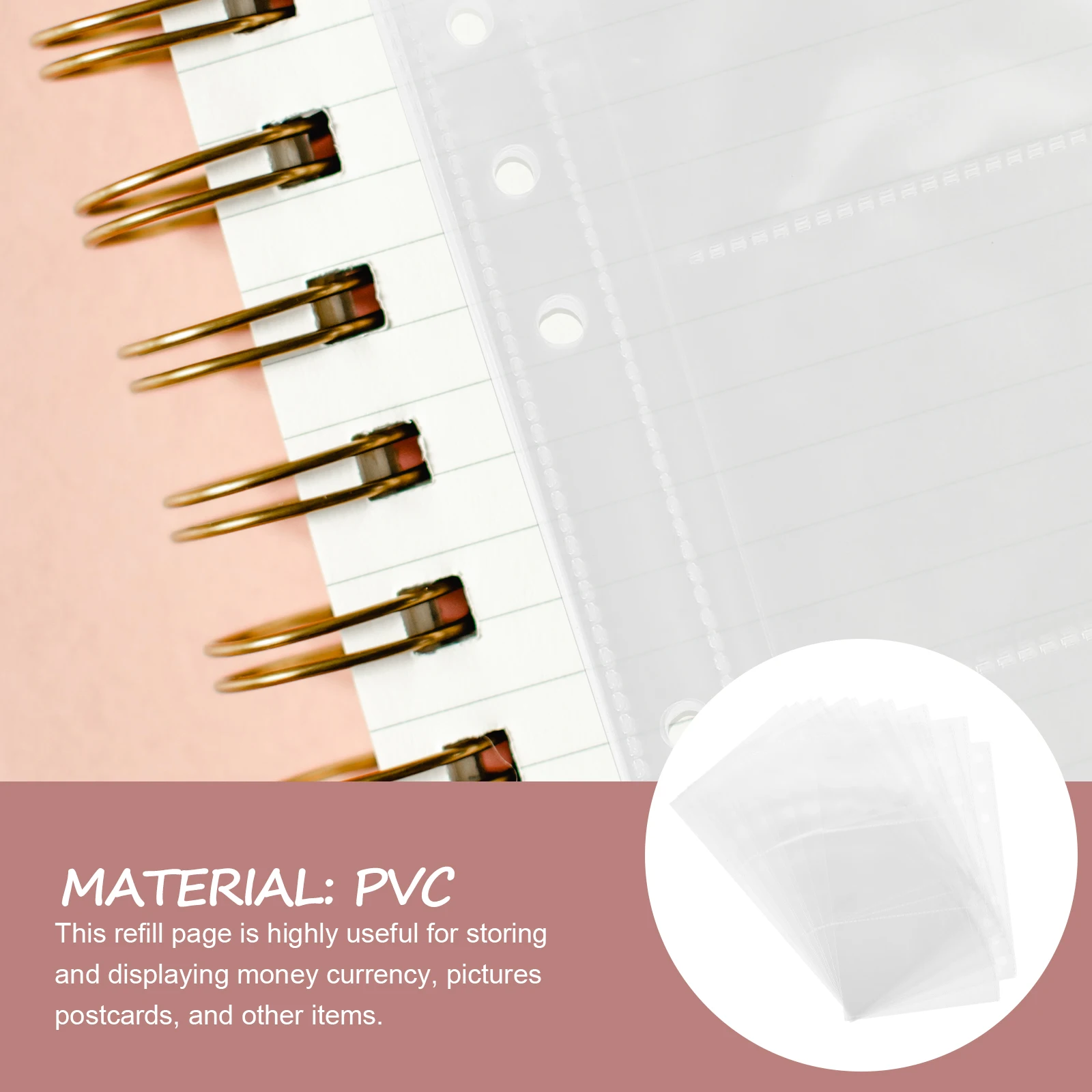 

50pcs Clear PVC Scrapbook Pages Refillable Protectors for Photos Currency Postcards Display Storage Album Inserts Sheets Binder