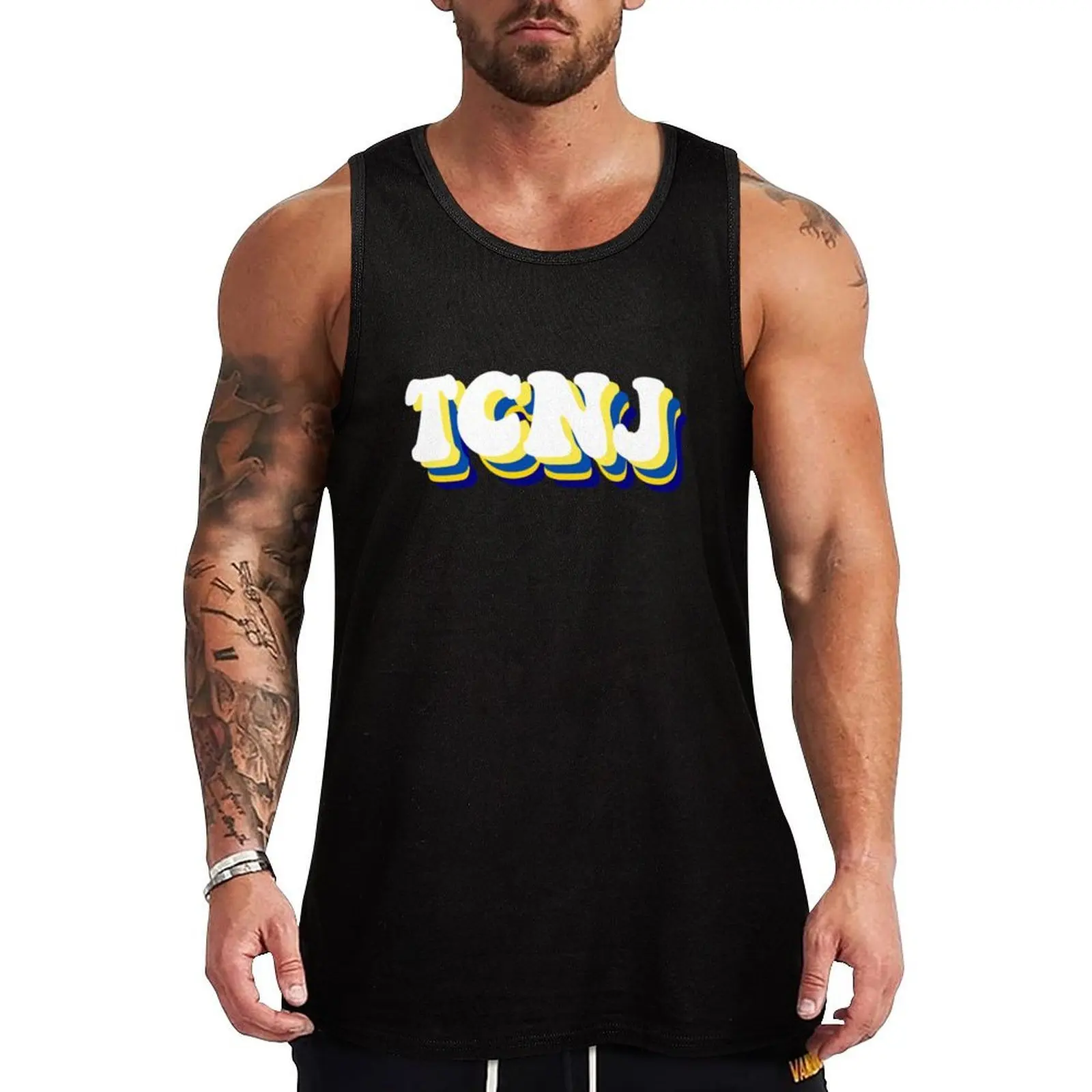 

TCNJ Tank Top Abstract Print Tank Top Casual Graphic Sleeveless