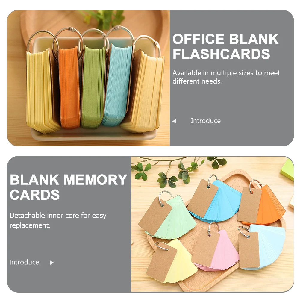 

5Pcs Thick Blank Flashcards Notepads for Vocabulary Learning Office Supplies Index Cards Blank Flash Cards Words Flashcards
