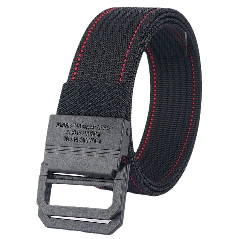 Casual Nylon Belt Double Ring Buckle Metal Free Lightweight Versatile Jeans Belt Woven Women Waist Belt Cinturon Trenzado Hombre