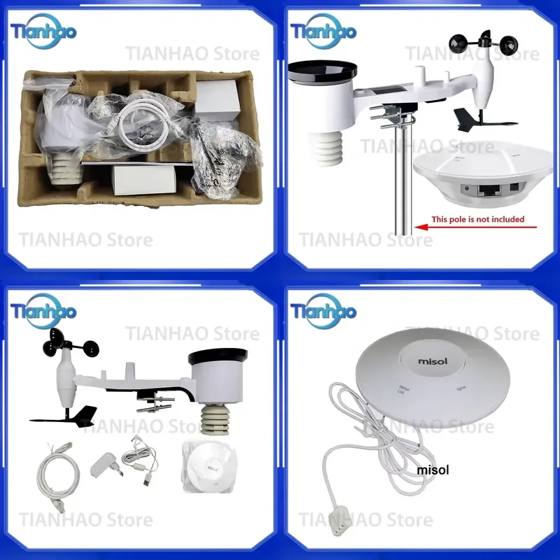 for GW2002 WiFi Weather Station Gateway Wireless Wind Rain Temperature Humidity Sensor Monitor Smart Home Meteorological Data