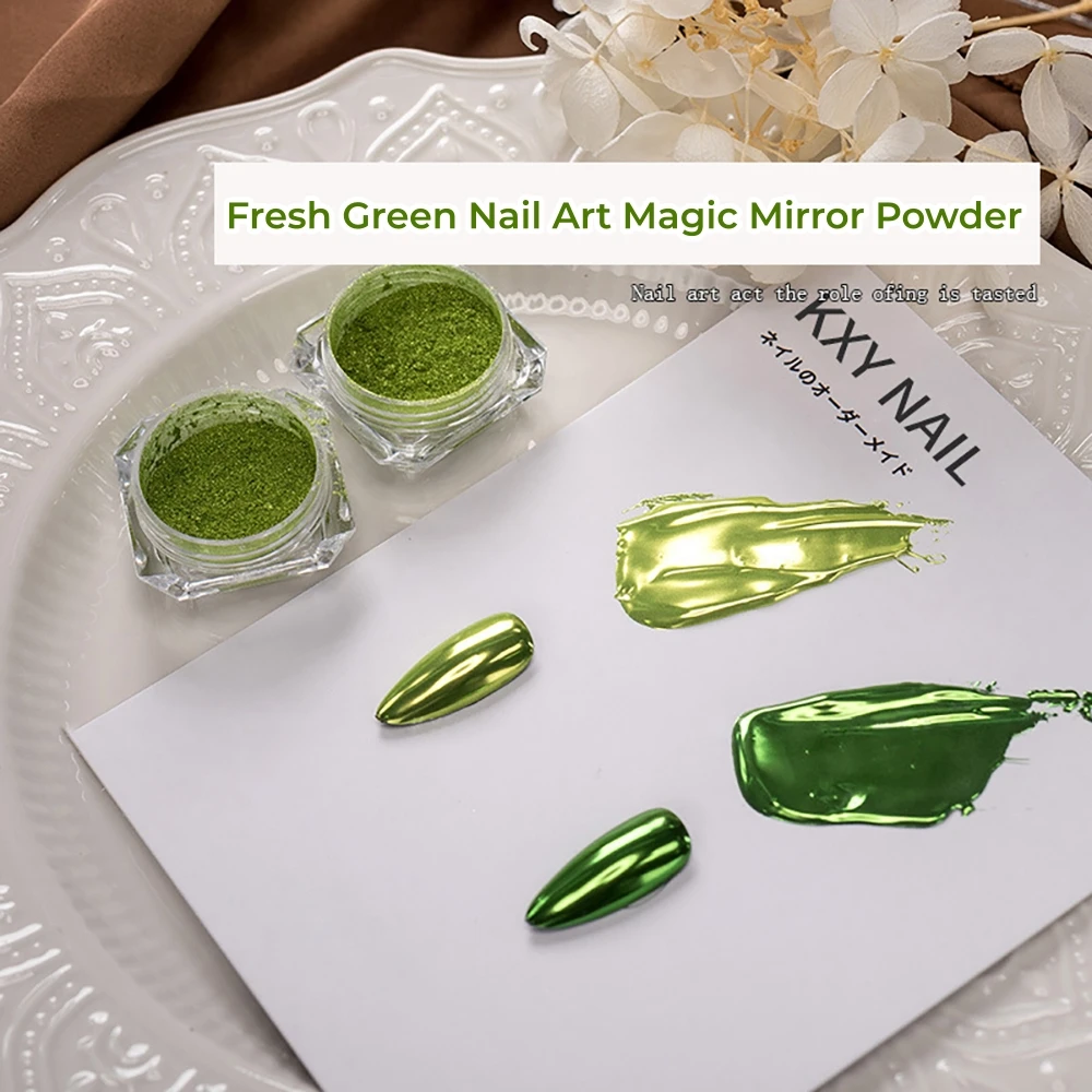 

Green Chrome Nail Fairy Powder Summer Fresh Glitter Aurora Mirror Pigment Holographic Nail Art Dust Manicure Nail Accesories