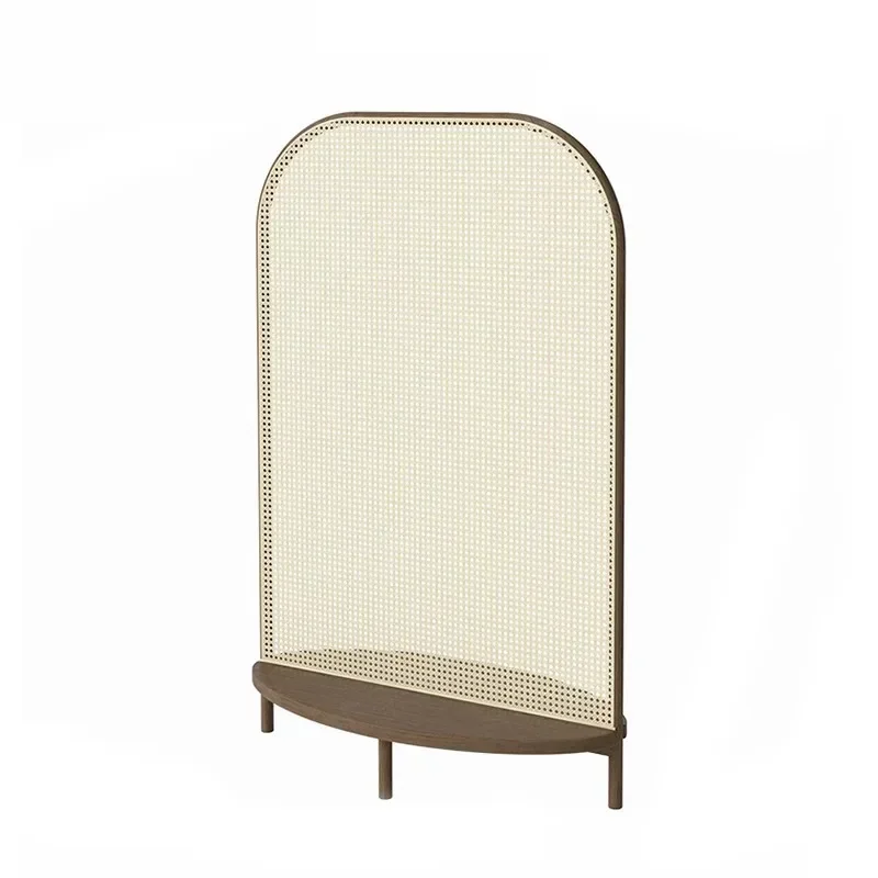 Simple folding screen partition wall retro rattan woven screen partition folding mobile bedroom occlusion screen