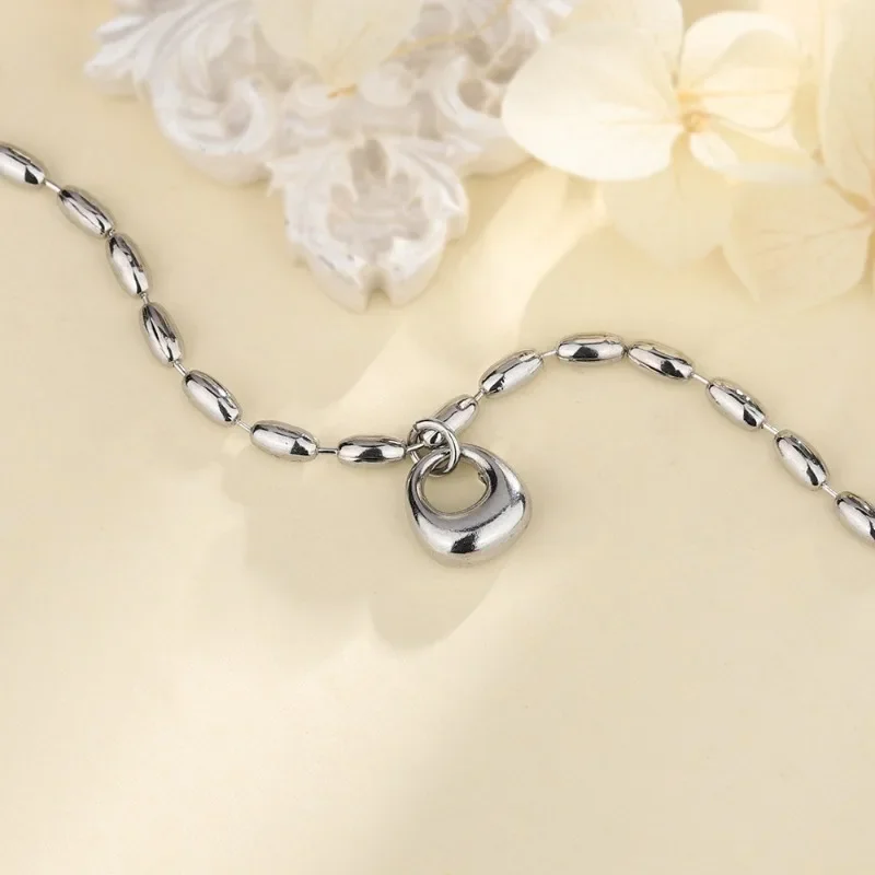 

925 Sterling Silver Geometric Lock Rice Grains Fortune Ingots Bracelet for Women Fine Jewelry Minimalist Accessories Wholesale