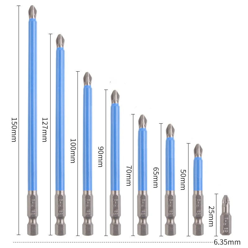 Cross Non-Slip Drill Strong Magnetic Wind Batch Head PH2 High Hardness Hand Drill Bit Screw Electric Screwdriver Set S2