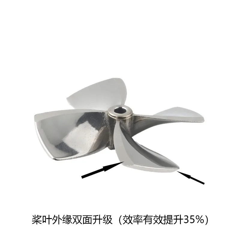 316 Stainless Steel 4-Blade Propeller, Seawater Corrosion Resistant, CW & CCW Pair, Bore 5mm /6mm, OD 70mm 80mm, Pitch 1.2