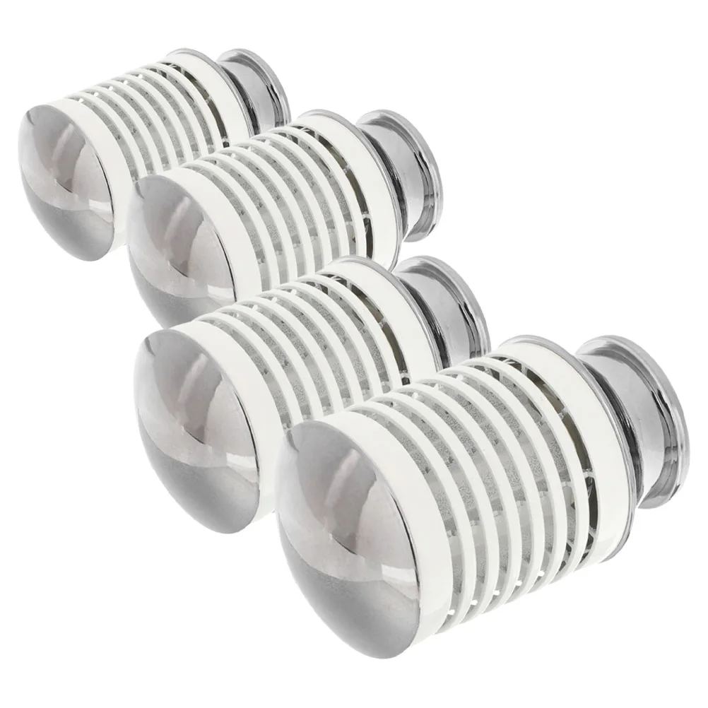

4 Pcs Curtain Rod Plug Finials Metal Covers Ends Guide Replacement Aluminum Alloy Pole